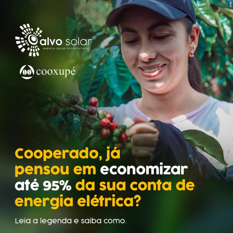 Cooperados da Cooxupé pode ter até 95% de desconto na sua conta de energia elétrica
